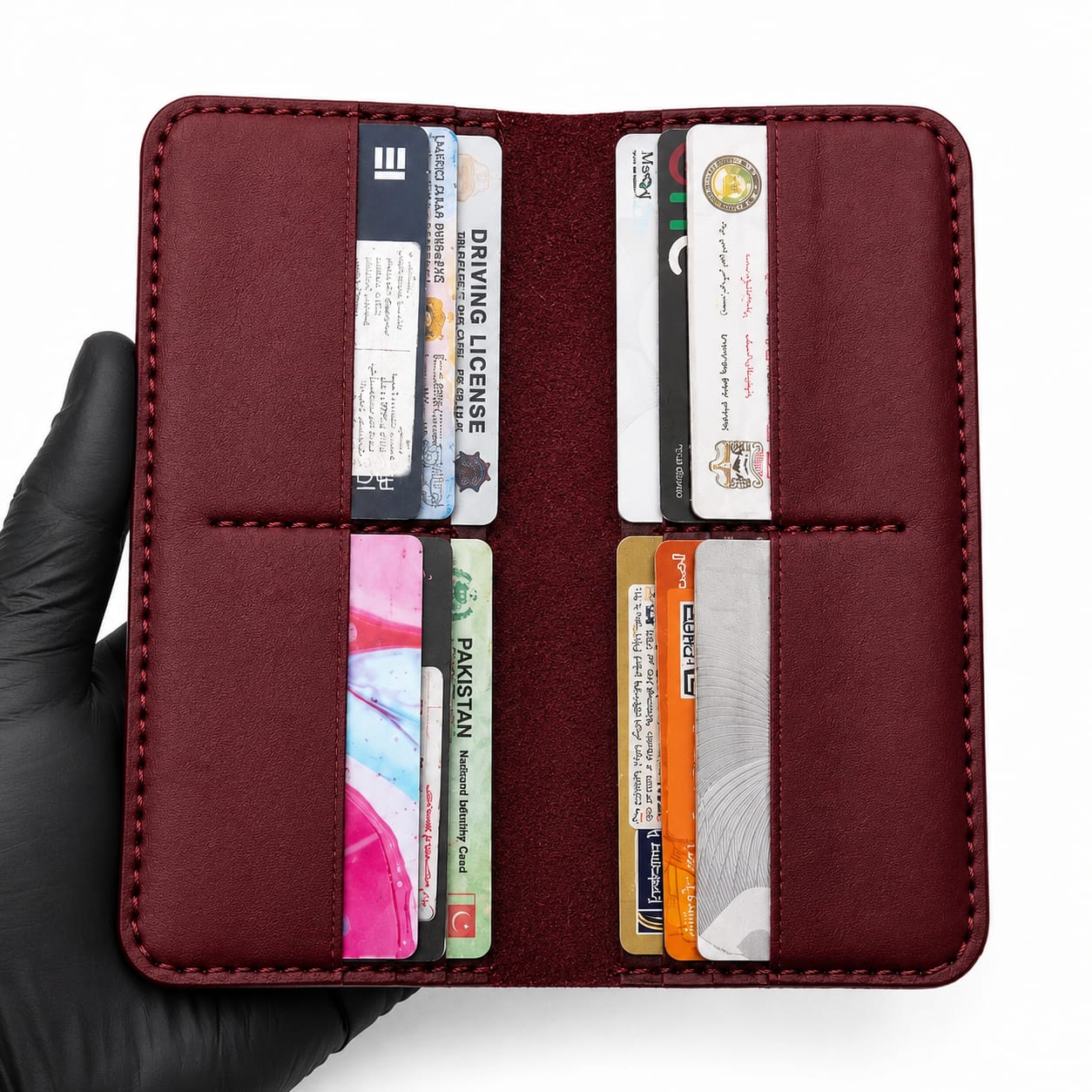 Long wallet made by pure leather of full grain